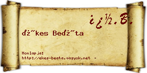 Ékes Beáta névjegykártya