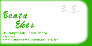 beata ekes business card